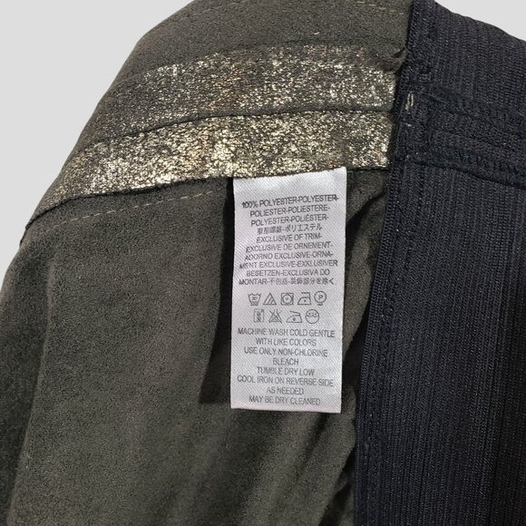 Free People Vegan Gold Metallic Wide Leg Track Pants Size S - Picture 7 of 10